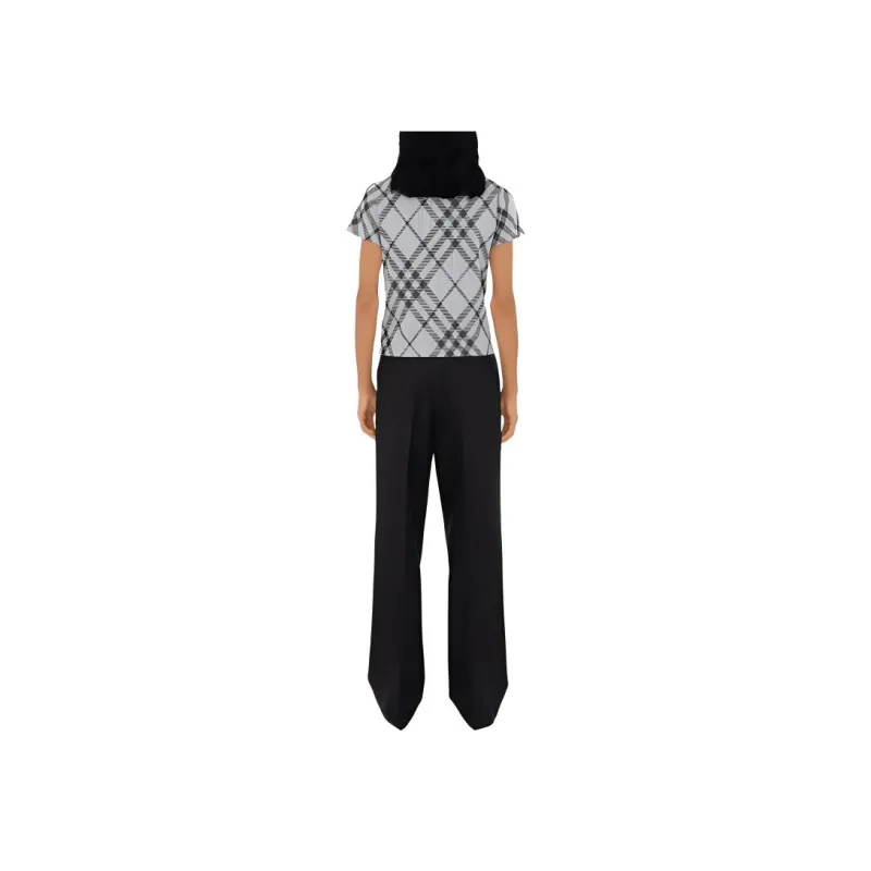 Burberry Check Stretch Cotton blend T shirt-3