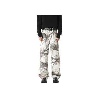GROGNAK Jeans Unisex White Maple Leaves