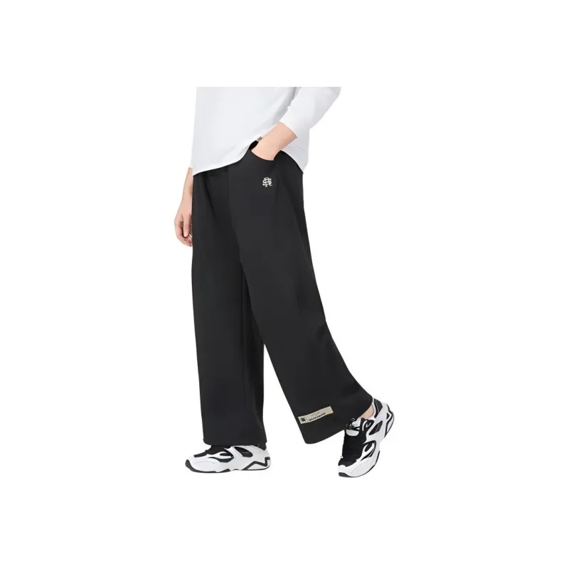 Skechers x Romantic Crown Knitted Sweatpants Unisex Leather Shoes Black-4