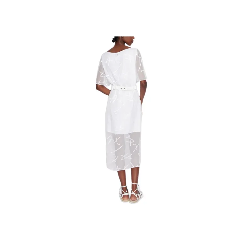 ARMANI EXCHANGEAE SS23 Short Sleeved Dress Women's White-5