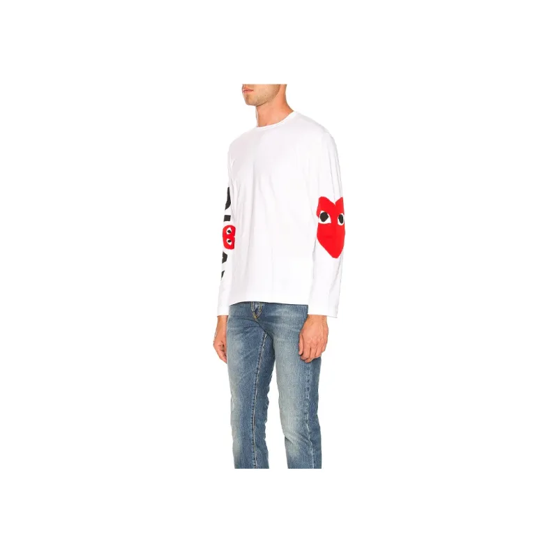 CDG Play Oversized Heart Long Sleeve T Shirt-4