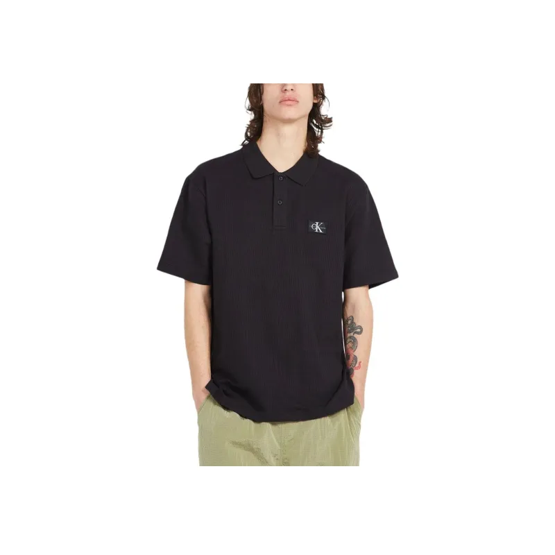 Calvin Klein Jeans Logo patch Check pattern Polo Shirt-3
