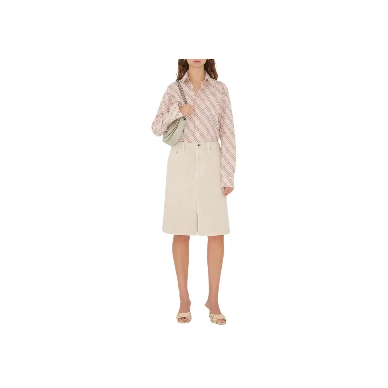 Burberry Denim Long Skirts Women's Beige-1
