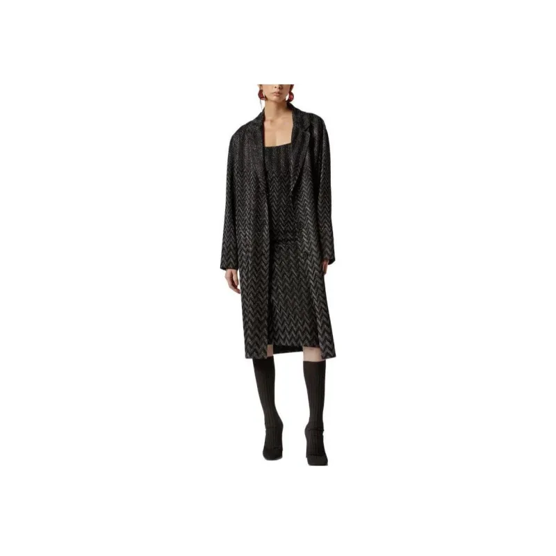 MISSONI Zigzag Long-Sleeved Knitted Coat-1
