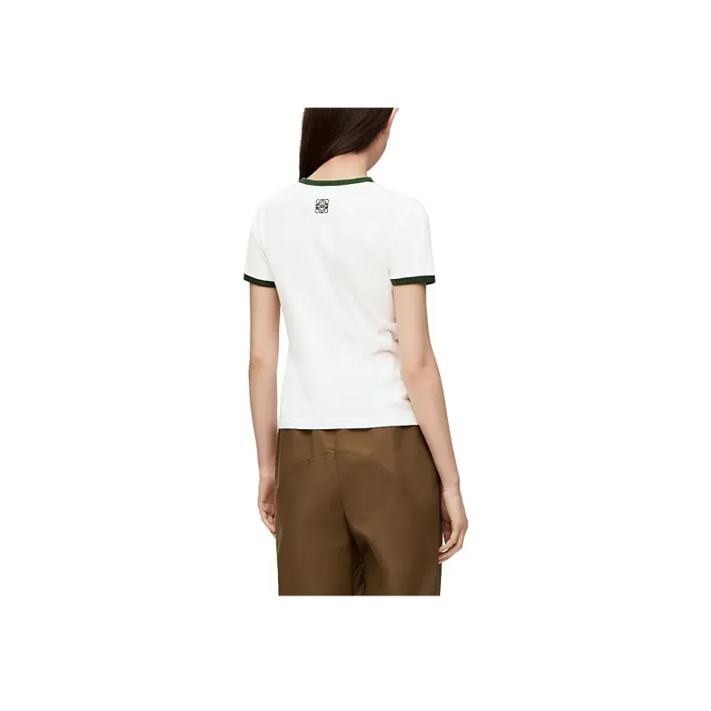 LOEWE Flower T Shirt 'White/Green/Pink'-1
