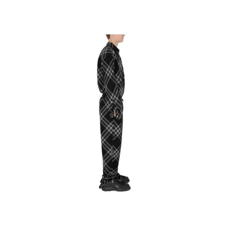 Burberry Checkered Flannel Wool Track Pants-4