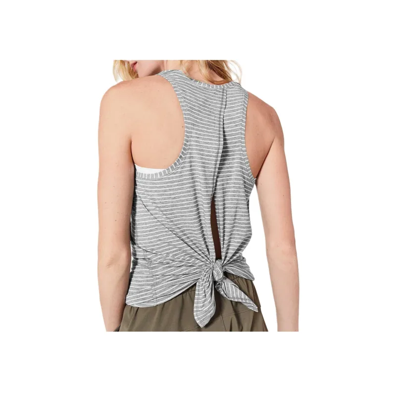 Lululemon All Tied Up Sport Vests Women's Gray White Stripes-1