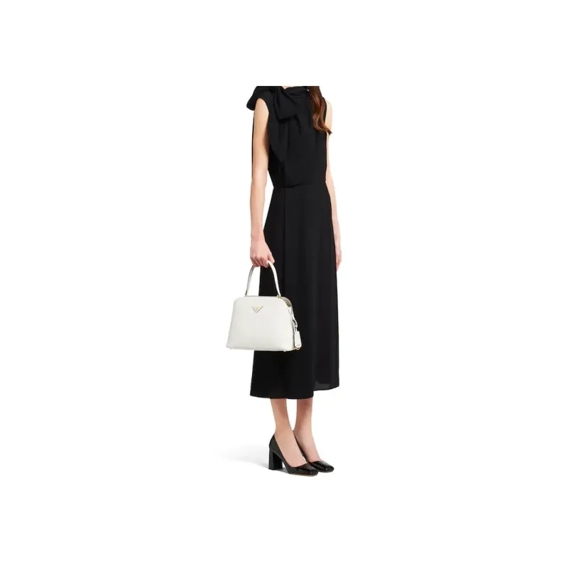 PRADA Saffiano Leather One Shoulder Handbag Crossbody Bag Women's White-3