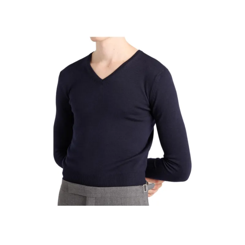 PRADA V Neck Knitted Cropped Sweater-3