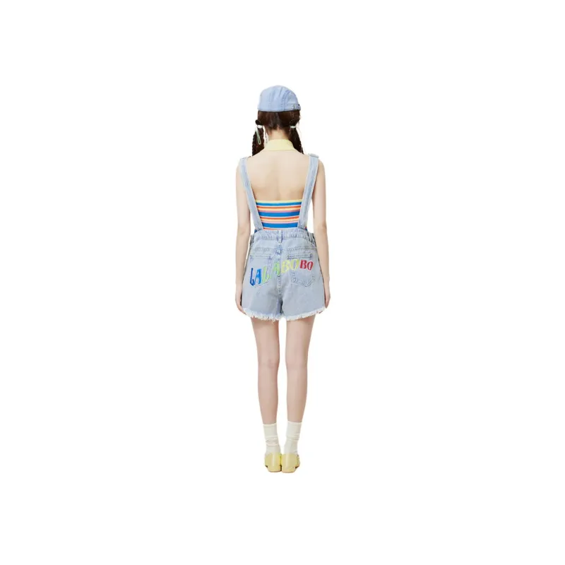 LALABOBO Bodysuits Women's Medium Blue White-2
