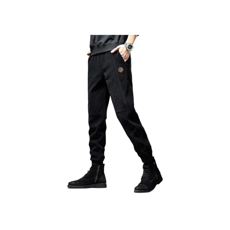 Devanro Casual Pants Men's Black-3