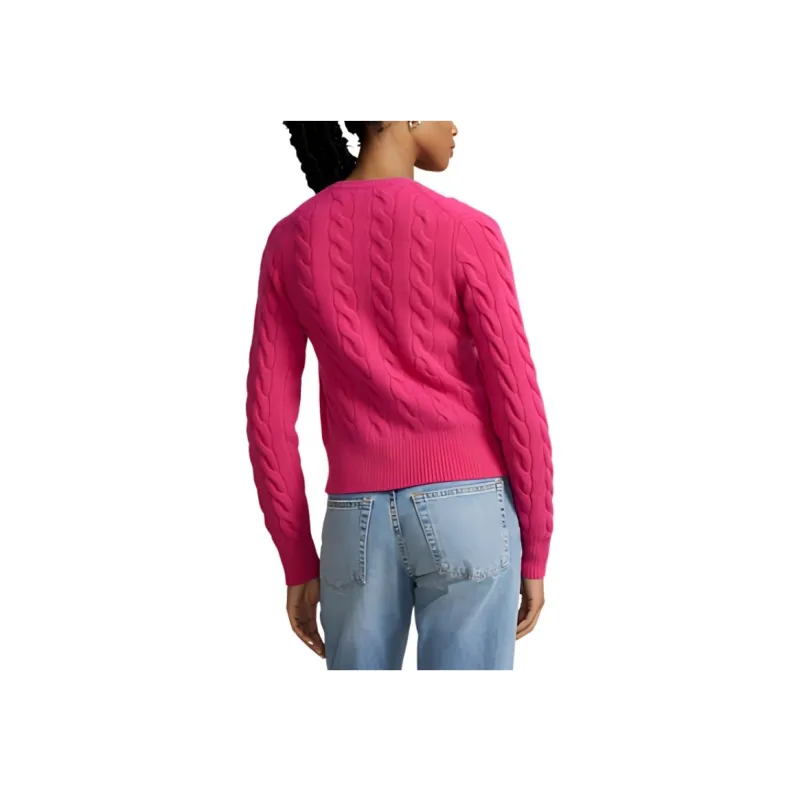 Polo Ralph Lauren Polo-Pony Cable-knit Cardigan Pink-2