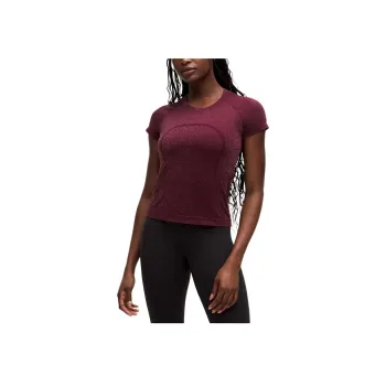 Lululemon Swiftly Tech T Shirt Women's Parallel Texture Garnet Red/Berry Red