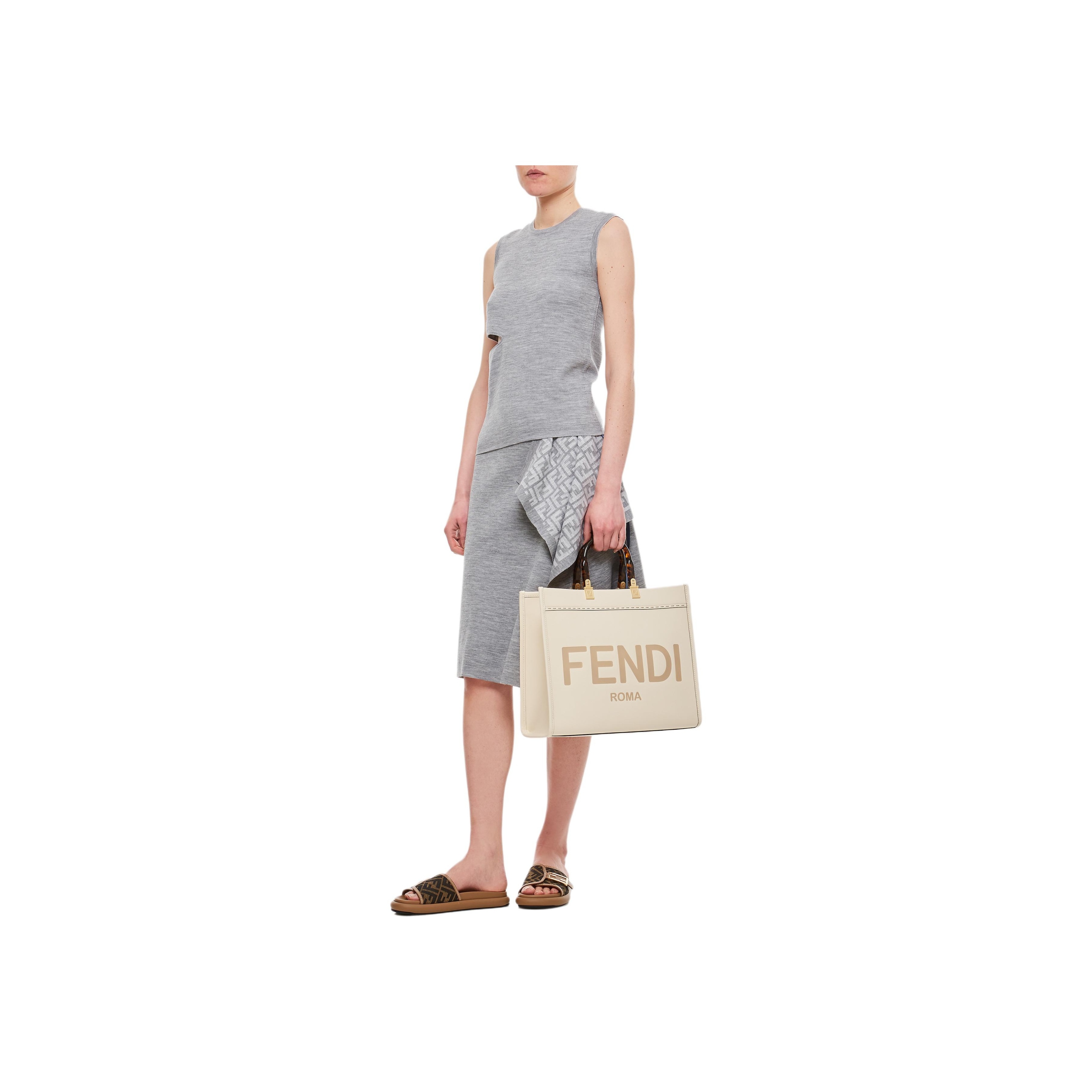 スカート FENDI ASYMMETRICAL WOOL SKIRT FENDI ASYMMETRICAL WOOL SKIRT (FENDI/スカート) FZQ706ANERF