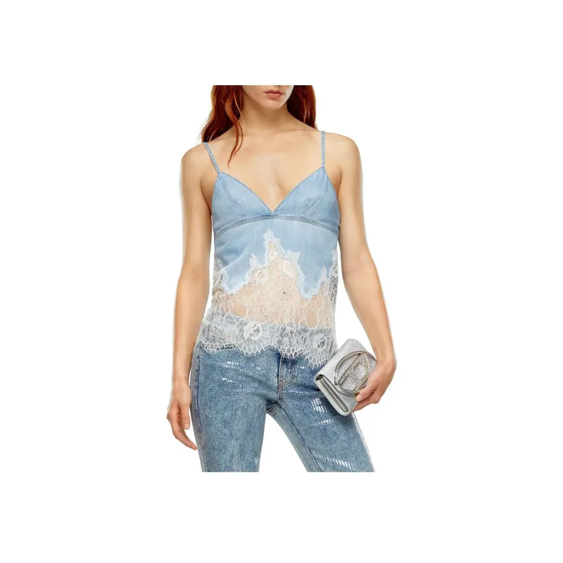 DIESEL DE MONY S Denim Cami W Lace Insert-1