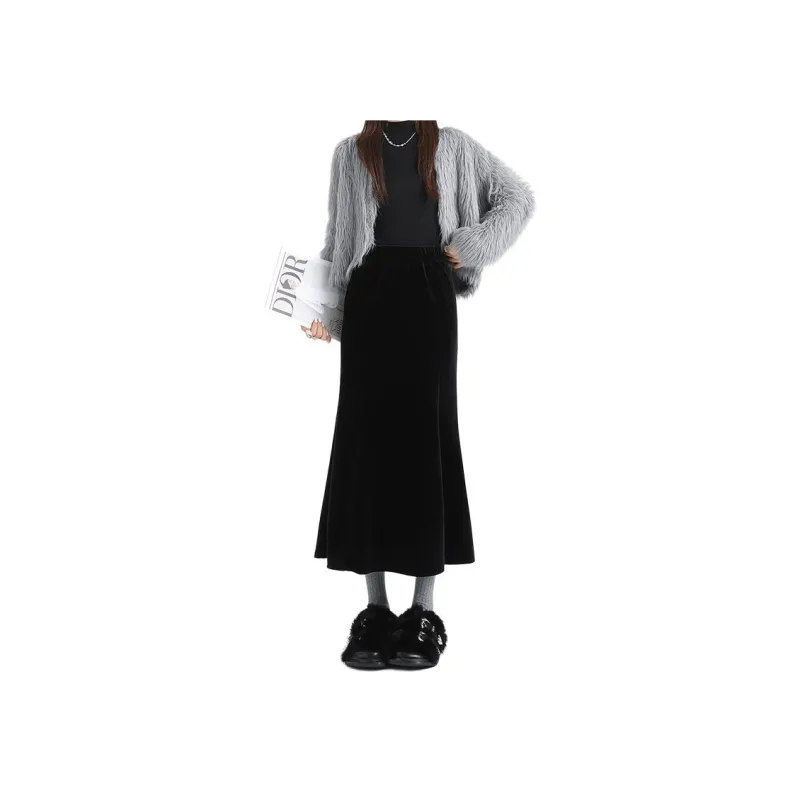 HELEH Casual Long Skirts Women's Black-0