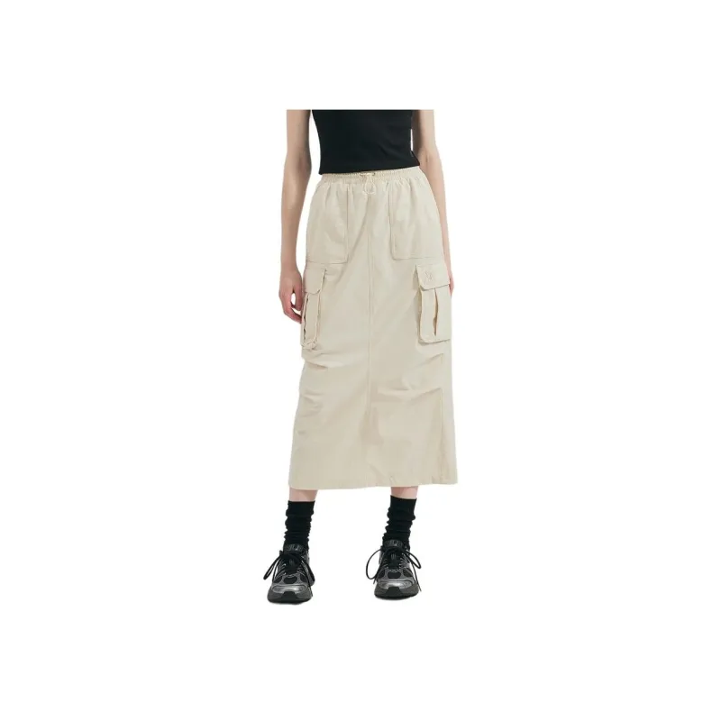 MLB New York Yankees Casual Long Skirt Women's Linen Cream-5