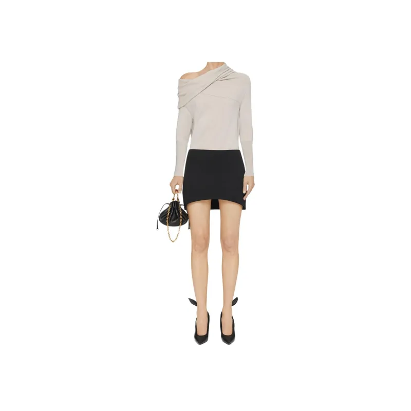 GIVENCHY Asymmetric Draped Sweater Women's Light Umber-1