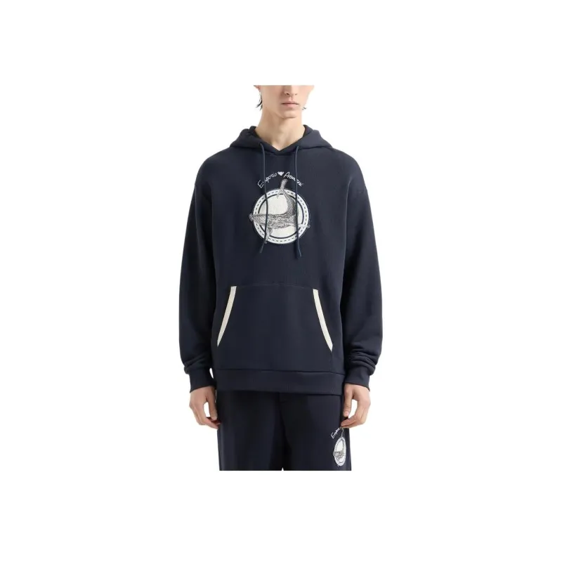 EMPORIO ARMANI Logo Printed Drawstring Hoodie-2