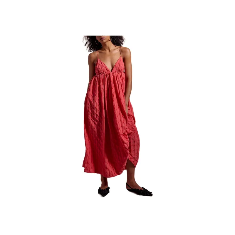 FREE PEOPLE Primmy Midi Dress Slip Dresses Women's Ice Coral-0