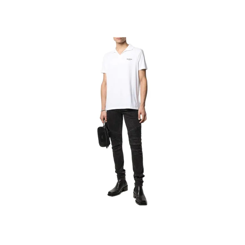 BALMAIN Polo Shirts Men White-1