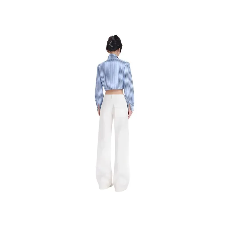 YINLEI Cargo Pants Women's White-1
