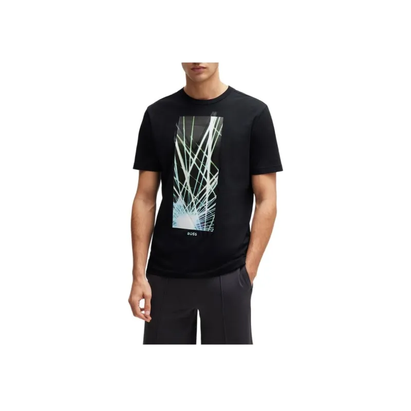 Boss Graphic print Stretch cotton T shirt-1