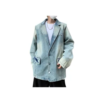 COMOWA Denim Jackets Unisex Blue