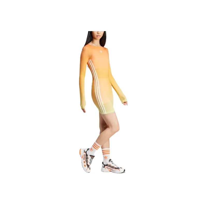Adidas Originals Long Sleeved Dresses Women's Orange-1