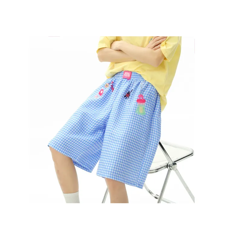 Teddy Zoo Beach Shorts Unisex Blue-1
