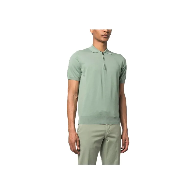 Canali Cotton Zip Polo Shirt-2