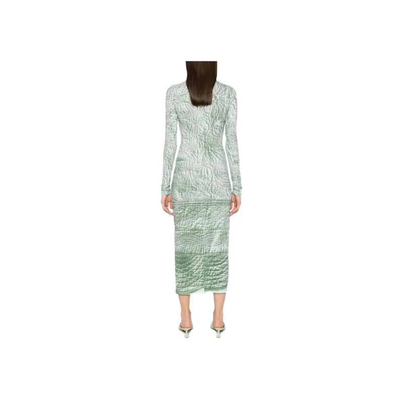 MM6 Maison Margiela Iguana Slash Neck Midi Dress-2