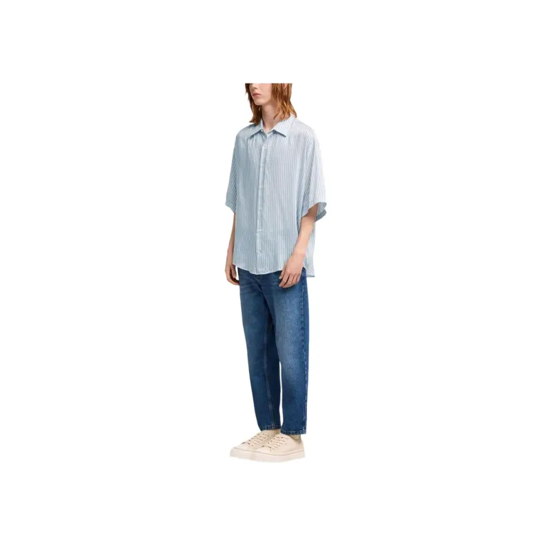Ami Paris Ami De Coeur Striped Button Up Shirt-3