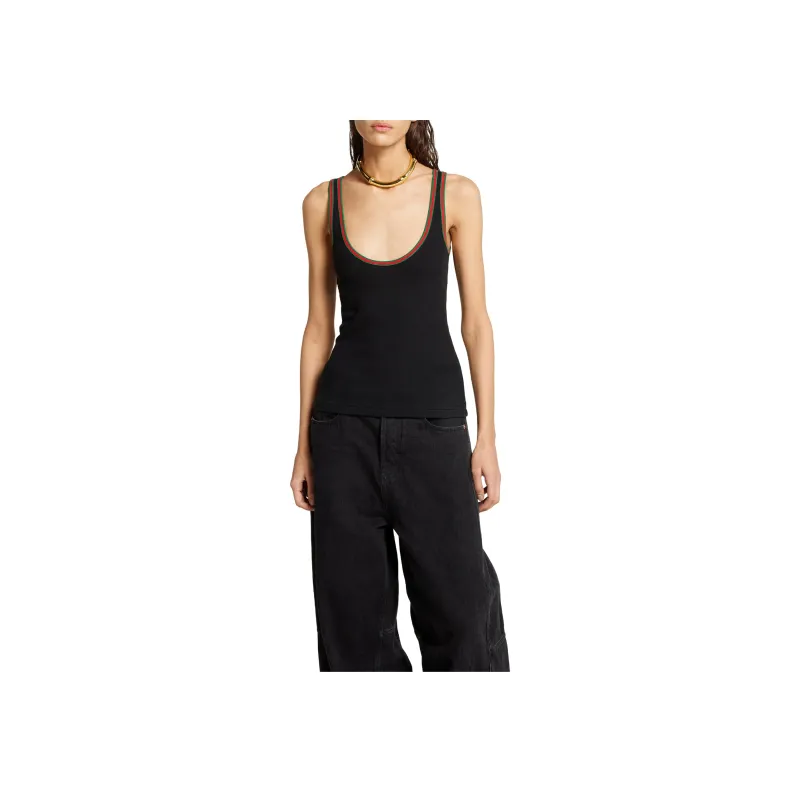 GUCCI Web Tank Top 'Black'-1