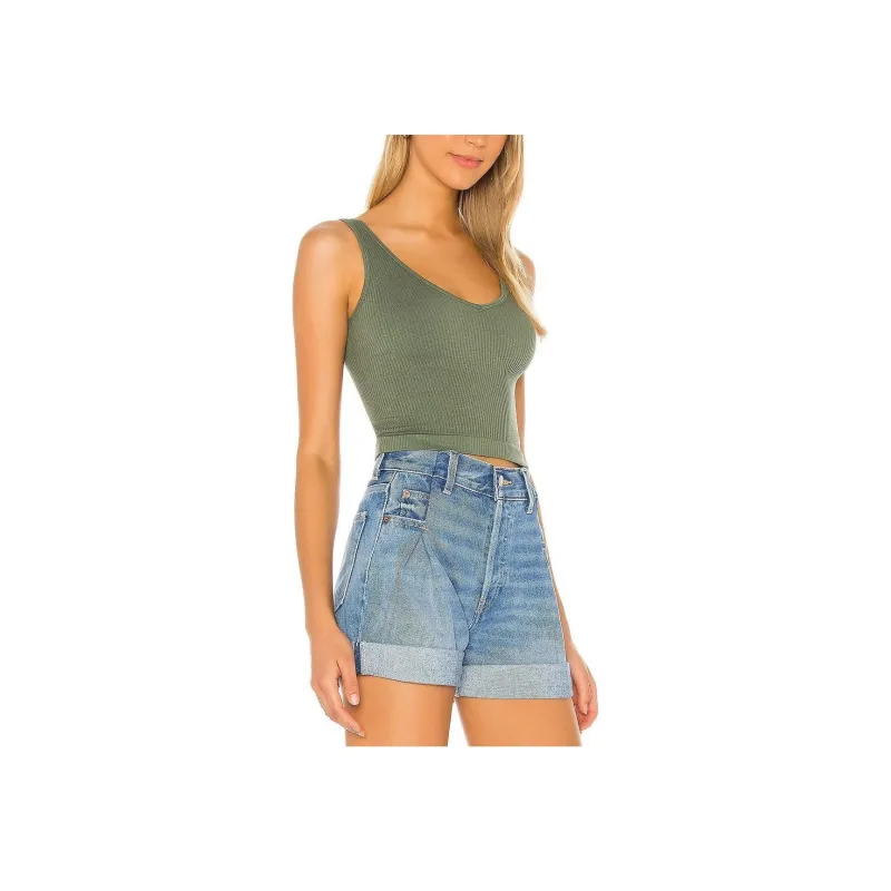 FREE PEOPLE Tank Tops Women's Yellow Green-2