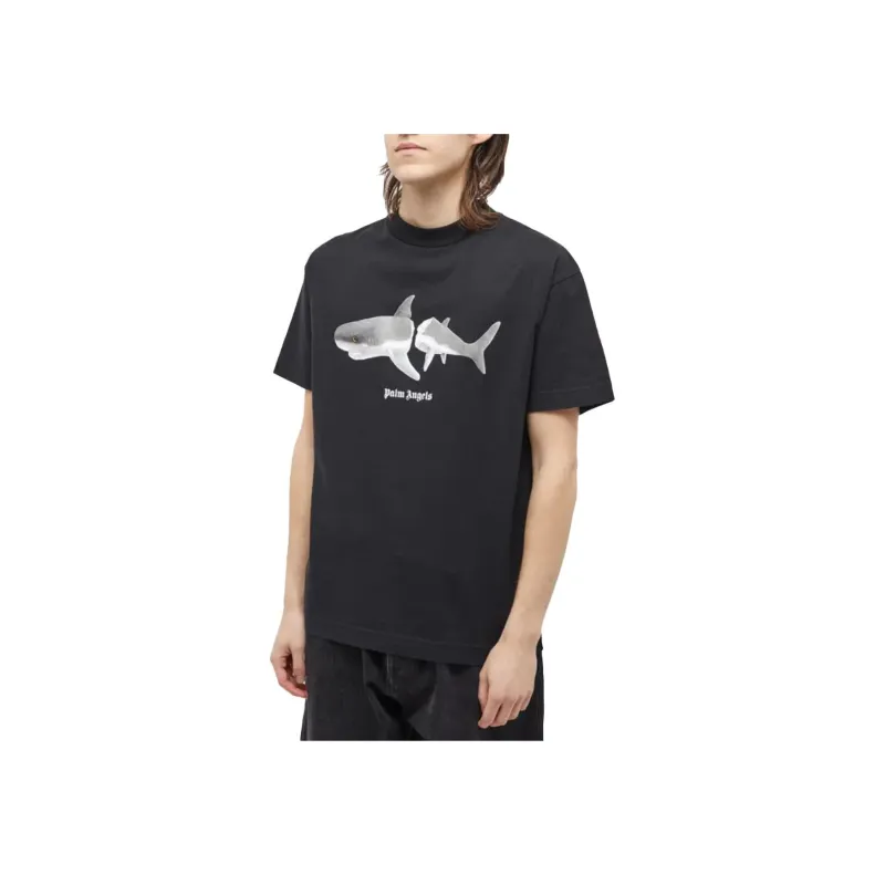 PALM ANGELS Shark Organic cotton T shirt-4