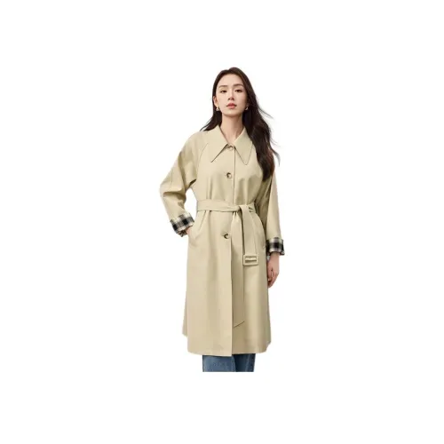 SENTUBILA 라이트 카키 여성 트렌치 코트
