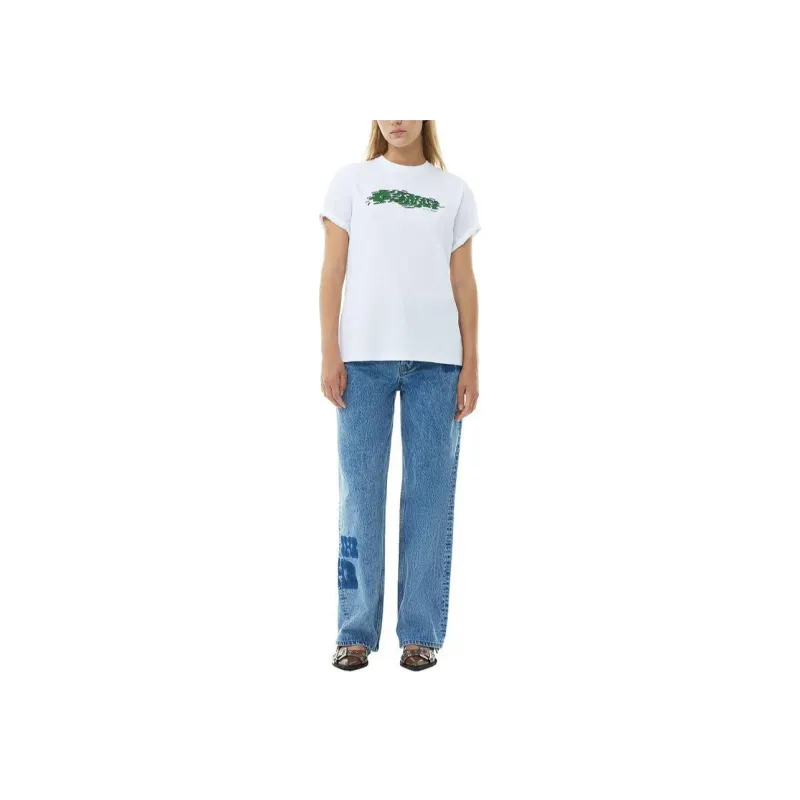 GANNI Women's Future Logo-print T-shirt 'Bright White'-1