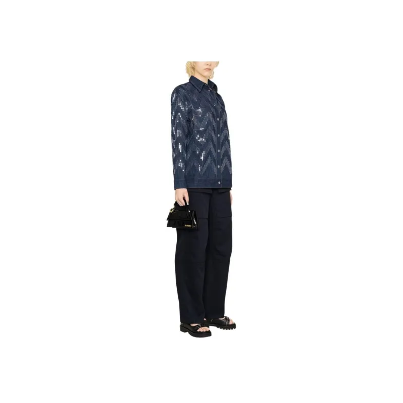 MISSONI Sequin-embellished Denim Jacket-3