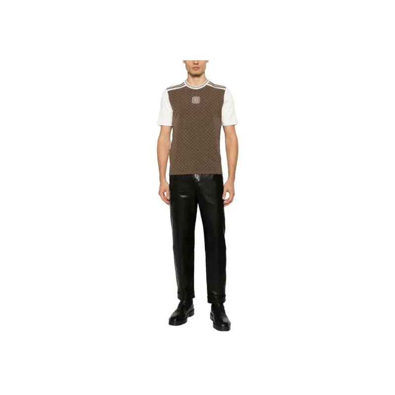 BALMAIN T-Shirts Men Brown-1