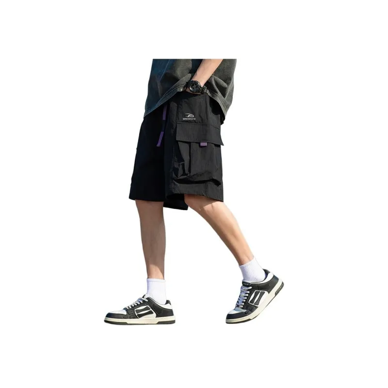 Warrior Huichao Riding The Wind Collection Cargo Shorts Unisex Army Green-10
