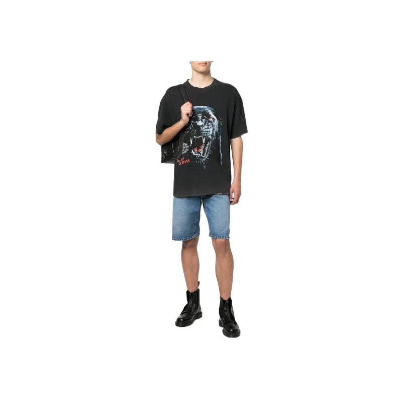 Marcelo Burlon County Of Milan Cross Embroidered Knee length Denim Shorts-1