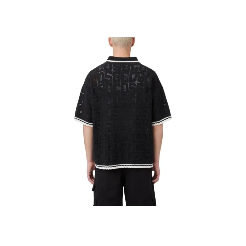 GCDS Monogram Macramé Knit Shirt-3