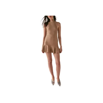 FREE PEOPLE Retrofete Luca Dress Sleeveless Dress Women's Metallic Gold