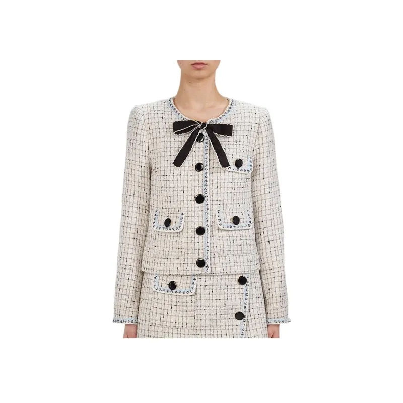Self-portrait FW22 Jacket Women's White Lattice-0