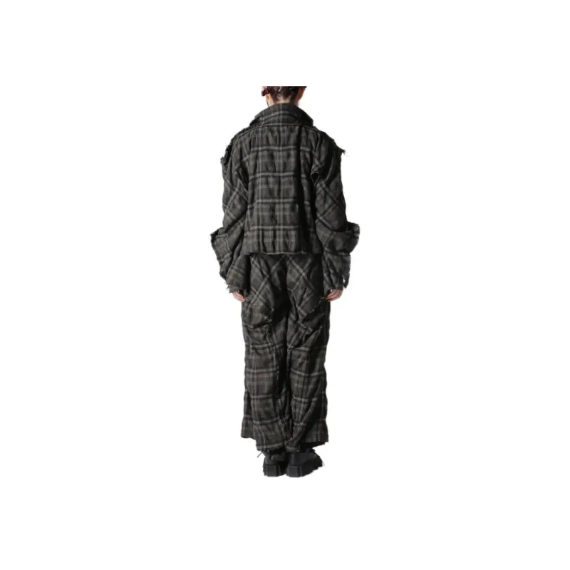 Yohji Yamamoto Checked Double breasted Blazer-2