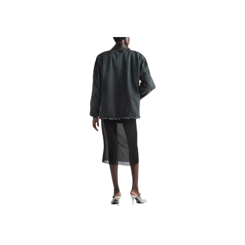 PRADA Semi Sheer Pencil Midi Skirt-2