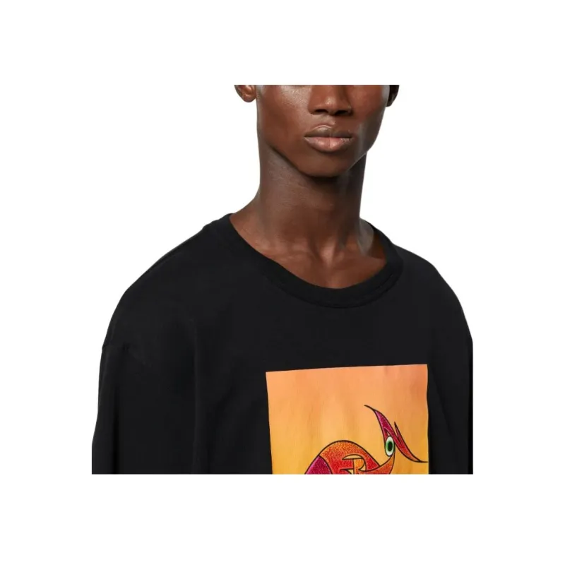HERON PRESTON Abstract Heron Print T Shirt-3