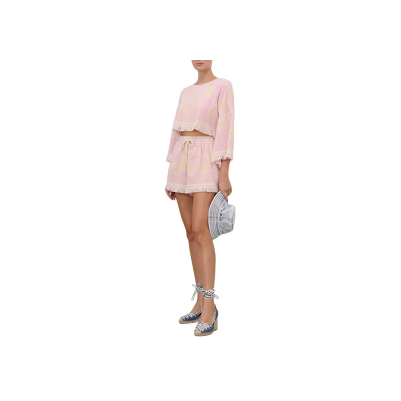 Zimmermann Pop Long Sleeved Towelling Crop Top-6