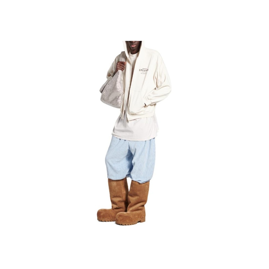 送料込+BALENCIAGA+Erewhon Los Angeles ジップアップ Hoodie Balenciaga X Erewhon Los Angeles Zip-Up Hoodie Medium Fit